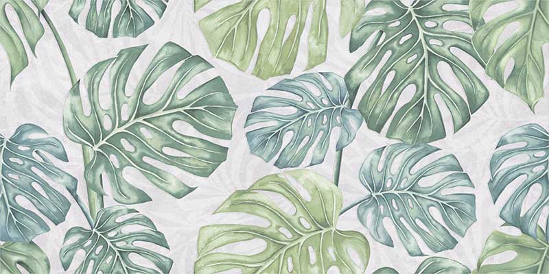 Botanical Tropical Palm Green Ceramic Tiles 30X60cm
