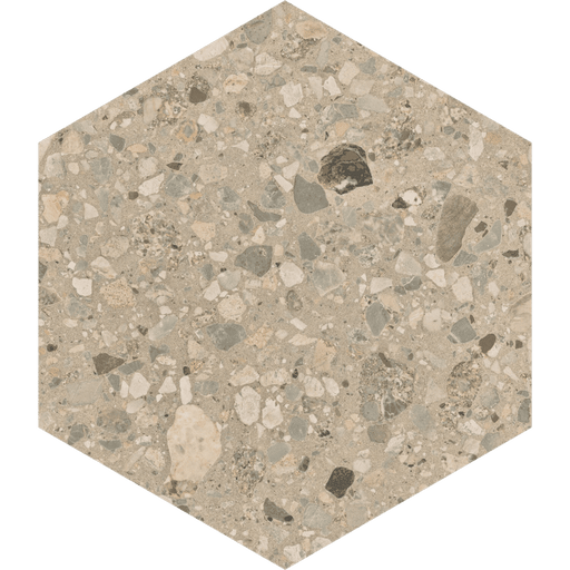 Hive Stone Terrazzo Beige Hexagon tile 250x216cm