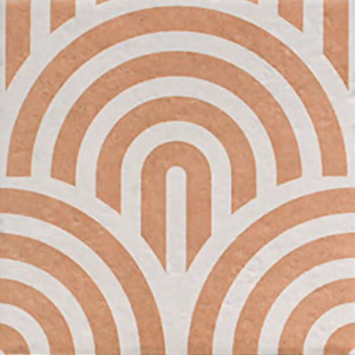 Tahoe Roman Ornament Coral Porcelain tiles 20x20cm