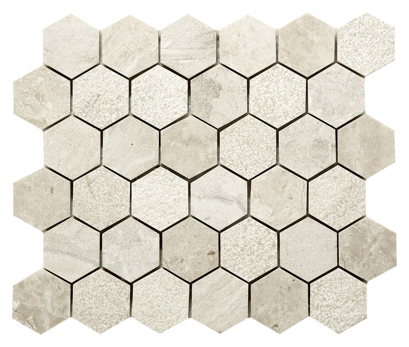Warm Ivory Marble Mosaic tile Hexagonal