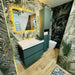 Jungle green gloss porcelain tiles cut sample TILEJOB.CO.UK