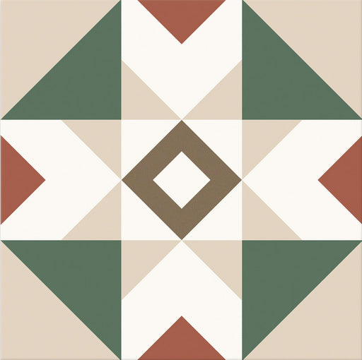 Geometry red matt porcelain 200x200mmx9mm