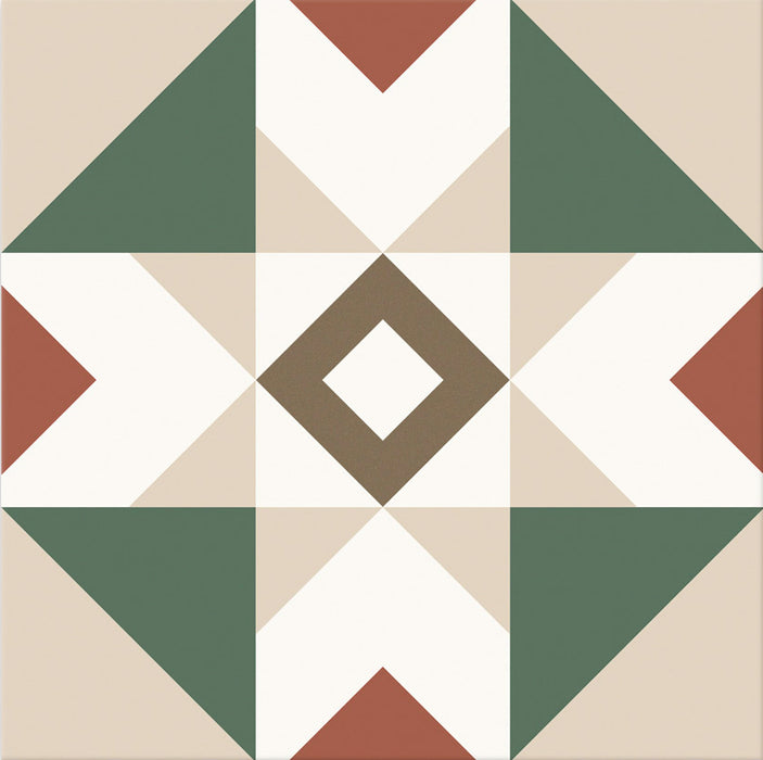 Geometry red matt porcelain 200x200mmx9mm