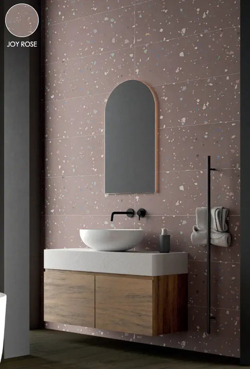 Happy Joy Rose wall mat ceramic tiles cut sample TILEJOB.CO.UK