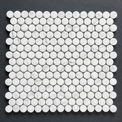 Ritz Statuario Round Mosaic tiles  31.5x29cm
