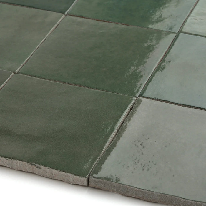 Zellige Morocco Forest Green Wall Tiles 10×10cm