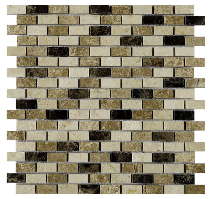 Perugia Brown Marble Mosaic Tiles Small mix