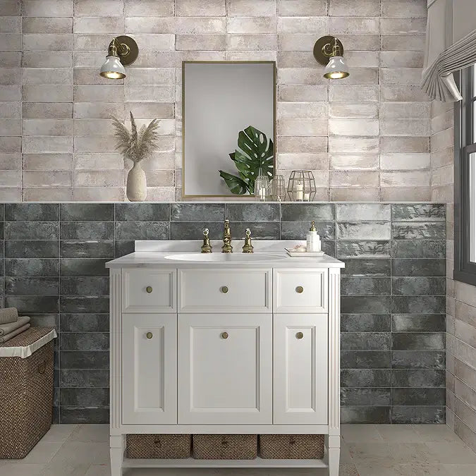 Oxford rustic blue gloss wall tiles 10x30cm All tiles TILEJOB.CO.UK