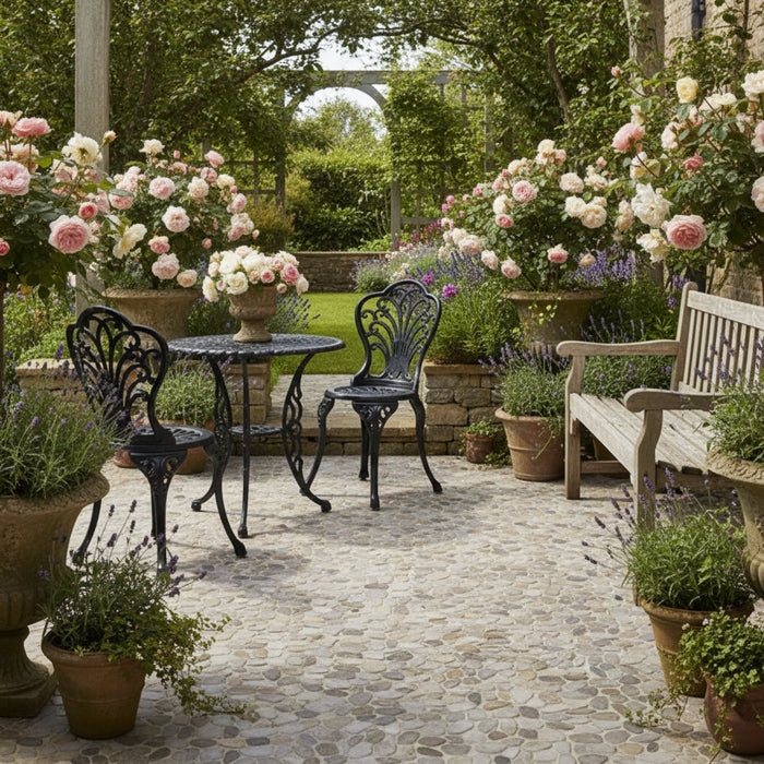 outdoor patio with cut pictures flooring english traditional, generate a professional picture