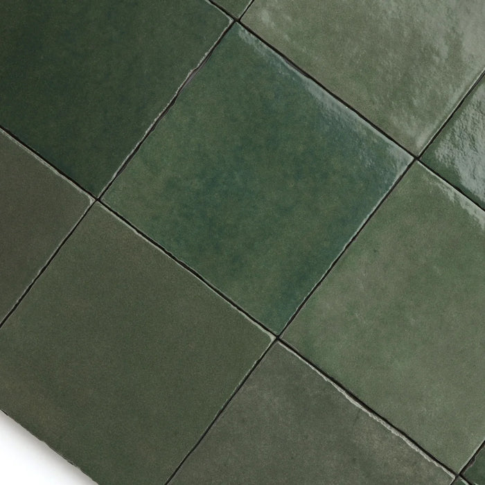 Zellige Morocco Forest Green Wall Tiles 10×10cm