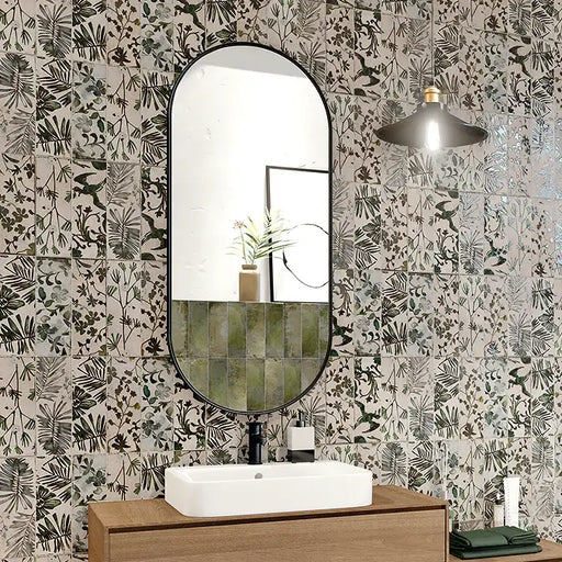Oxford deco rustic green gloss wall tiles 10x30cm All tiles TILEJOB.CO.UK