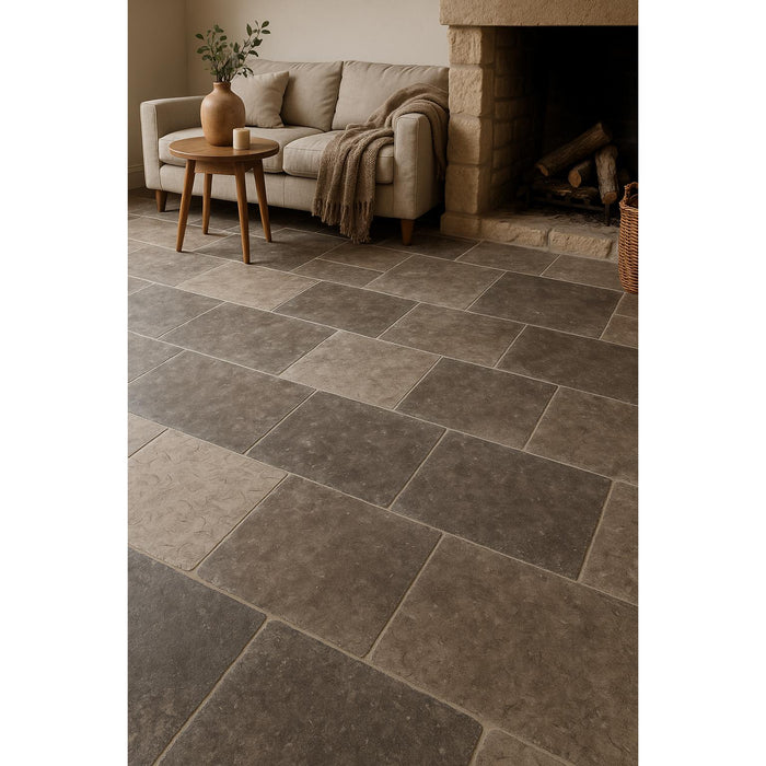 Belgravia Grey Tumbled Limestone 600 x Free Length x 15mm