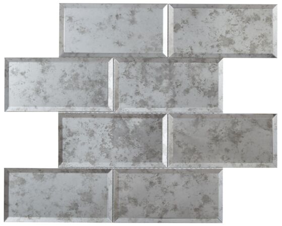 Lumiere Bevel Antique Mirror Brick Mosaic 75x150mm