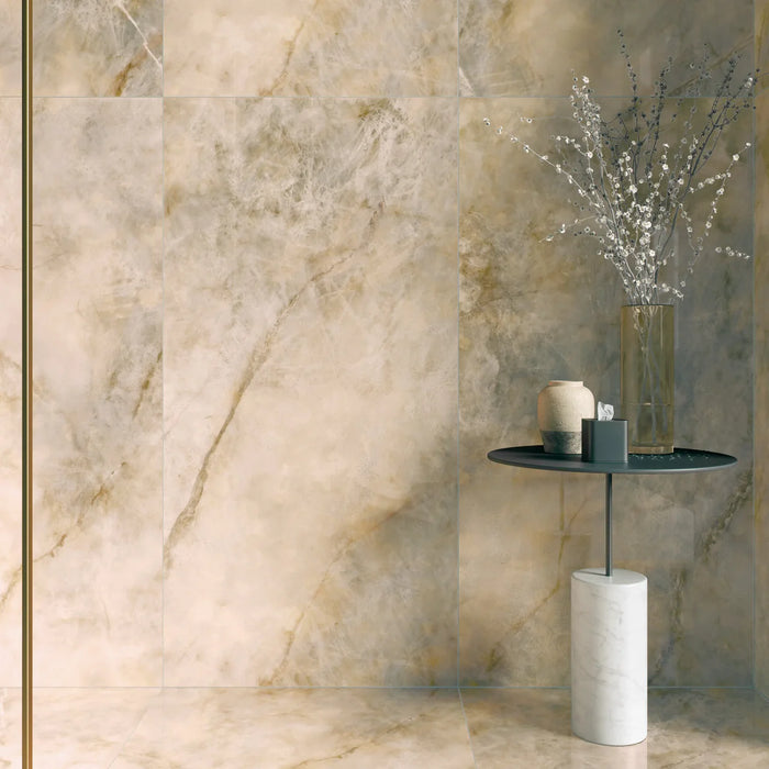 Carat Luna Gloss onyx bathroom tiles - 60x120cm