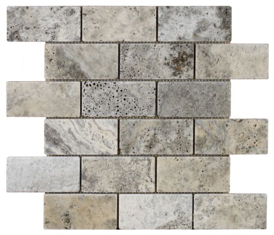 Tuscan Grey Travertine Tumbled  Brick Natural Stone tiles