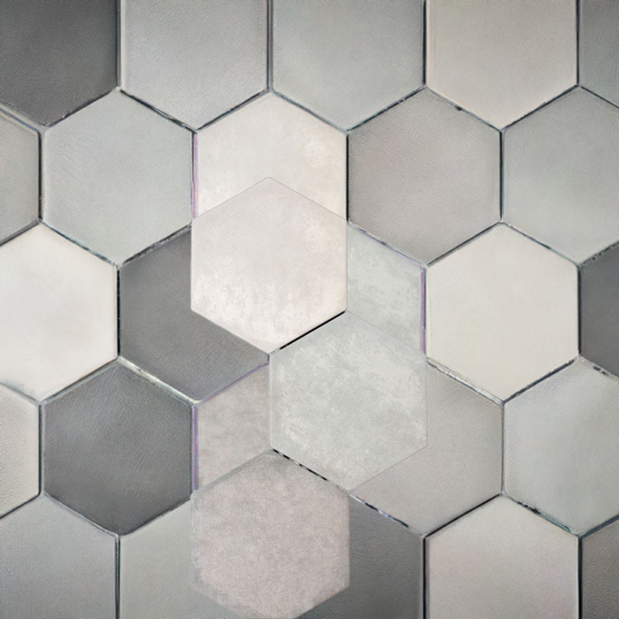 Florence Dark Grey Plain Hexagon porcelain 210x250x10mm