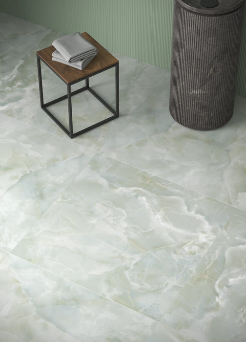 Infinity Emerald Green onyx floor tile matt Large Format Porcelain 90x90cm