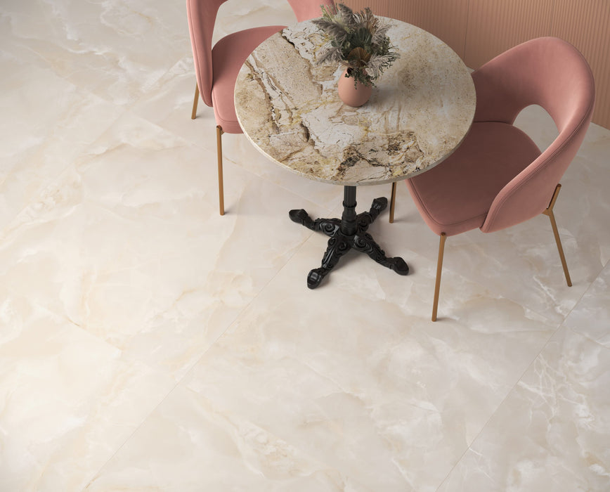 Infinity Petal beige onyx floor tile matt Large Format Porcelain 90x90cm