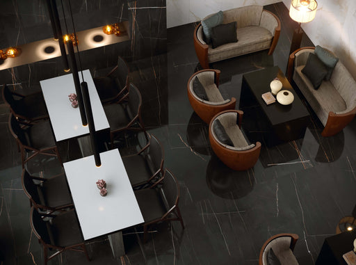Gold Black Marble Effect Polished Porcelain Gloss tiles 60x120cm All tiles TILEJOB