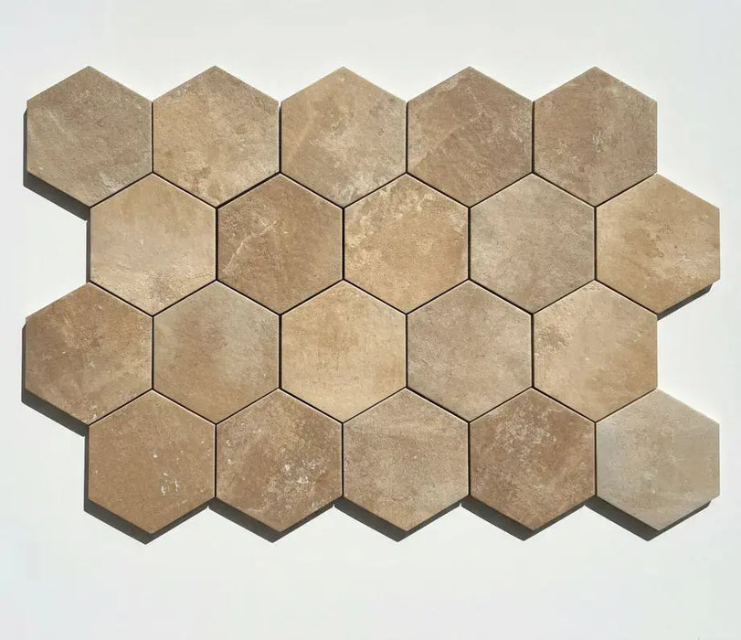 Hexagonal Aged Terracotta Esagona Rosso Tiles