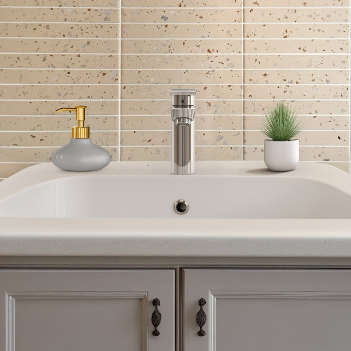 Lingot Terrazzo Kit-Kat Cream Mosaic Tiles 30x30cm