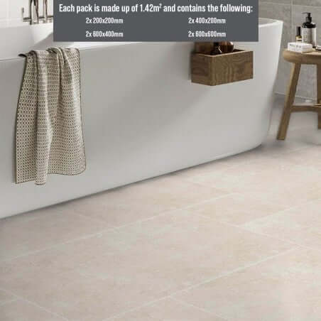 Luciana Chalk Matt Glazed Porcelain Modular Opus Pack 1.42M2 Tilejob