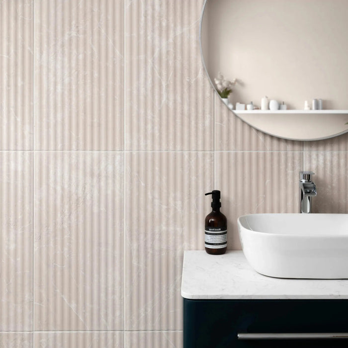 Stonehouse Zenetti Studio Vintage White Fluted Wall Tiles Matt 30x60cm TILEJOB