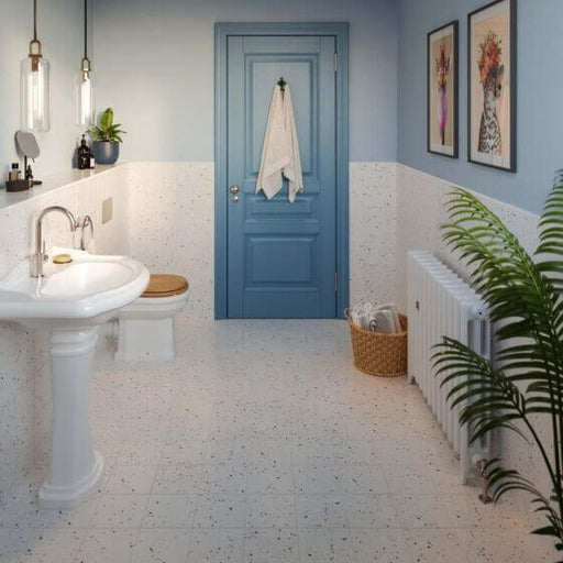 Veneto terrazzo specks colours porcelain tiles cut sample TILEJOB
