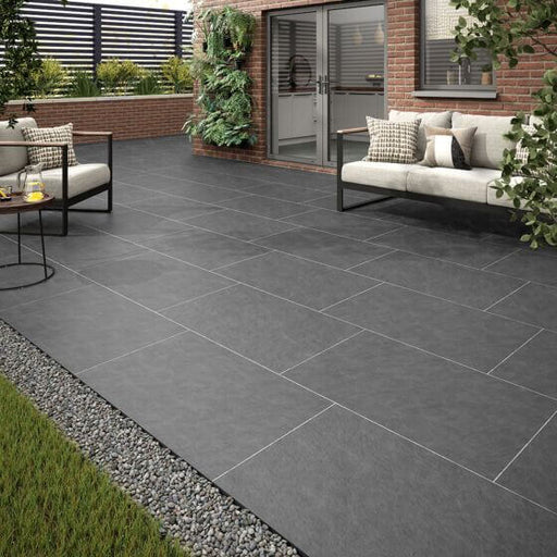 Lava Stone Black outdoor porcelain tiles 60x90x2cm All tiles TILEJOB
