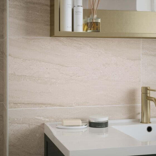 Travertine Beige Gloss Ceramic Wall 30x60cm All tiles Tilejob
