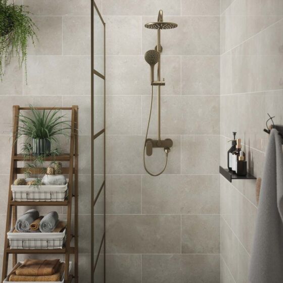 Fossil Travertine wall gloss ceramic tiles  30x60cm