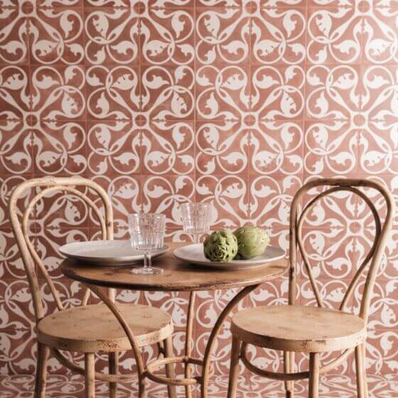 Livada cotto red vitrified ceramic tiles cut sample TILEJOB.CO.UK