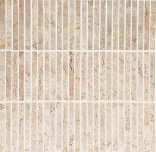 Lingot pink marble mosaic tiles 29.8×30.5x1cm TILEJOB.CO.UK