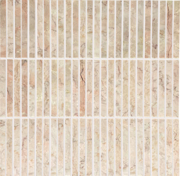 Lingot pink marble mosaic tiles 29.8×30.5x1cm TILEJOB.CO.UK