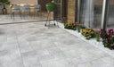 Burlington Silver Outdoor porcelain tiles patio kit Spectrum cut sample TILEJOB.CO.UK