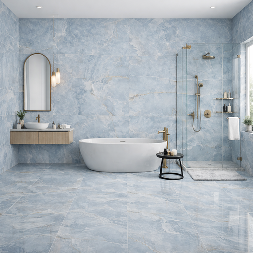 Onyx Blue Calma Gloss Tiles 60x120cm