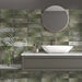 Oxford rustic green gloss wall tiles cut sample TILEJOB.CO.UK