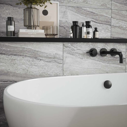 Travertine Grey Matt Ceramic Wall Cut Sample TILEJOB