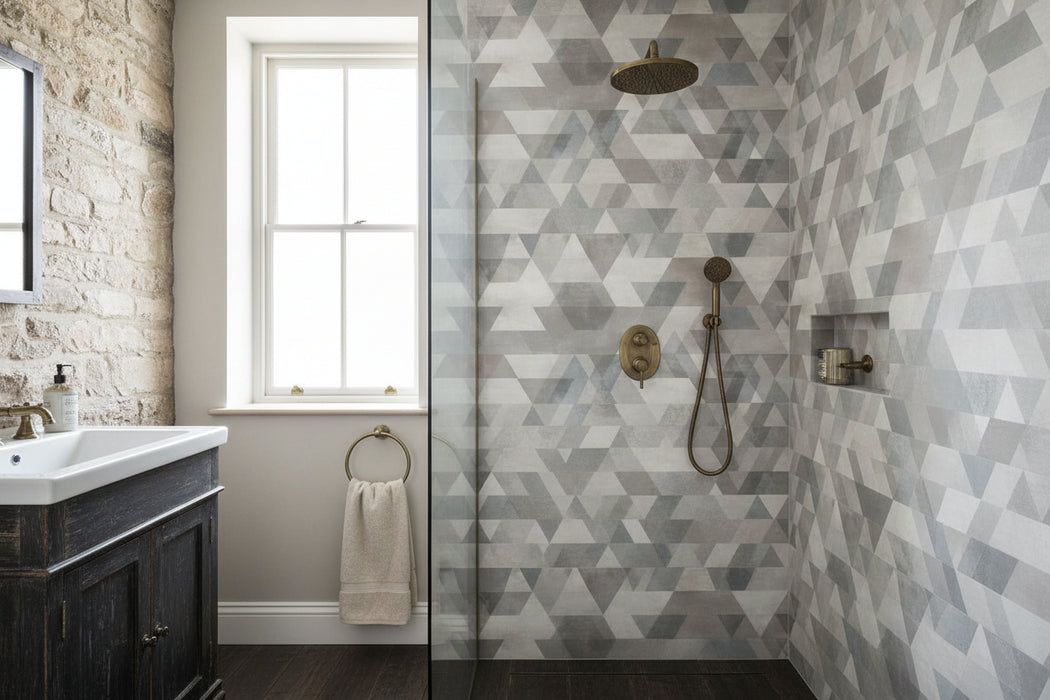 Resina Triangle Gold decor matt porcelain tiles 60x120cm All tiles TILEJOB