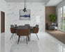 Light Carrara Blue Marble gloss and matt porcelain tiles cut sample TILEJOB.CO.UK