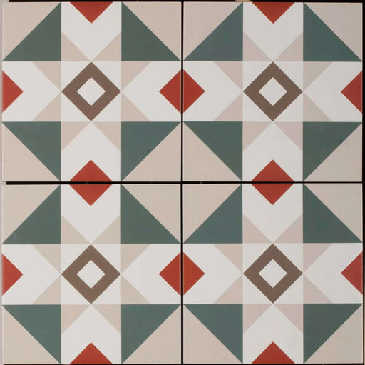 Geometry red matt porcelain 200x200mmx9mm TILEJOB