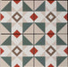 Geometry red matt porcelain cut sample TILEJOB.CO.UK