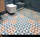 Craft green pattern tiles cut sample TILEJOB.CO.UK