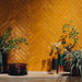 Perugia Vecchia yellow crackle glazed ceramic tiles cut sample TILEJOB.CO.UK