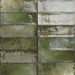 Oxford rustic green gloss wall tiles cut sample TILEJOB.CO.UK