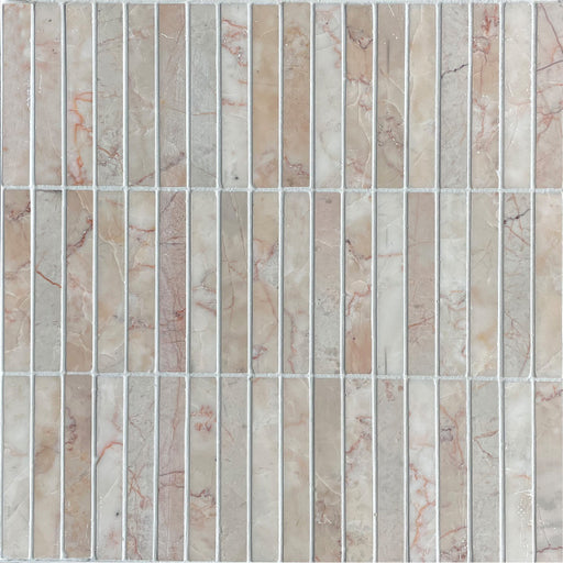 Lingot pink marble mosaic tiles 29.8×30.5x1cm TILEJOB.CO.UK