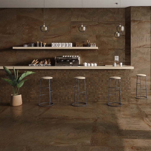 Metallico Iron Copper Brown Porcelain Tiles 60x120cm All tiles TILEJOB.CO.UK