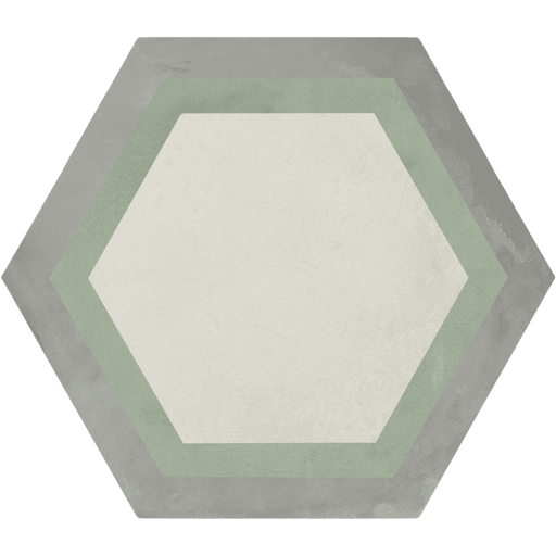 Vive Honey Green Hexagon tiles cut sample TILEJOB.CO.UK