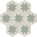 Vive Star Green Hexagon tiles cut sample TILEJOB.CO.UK