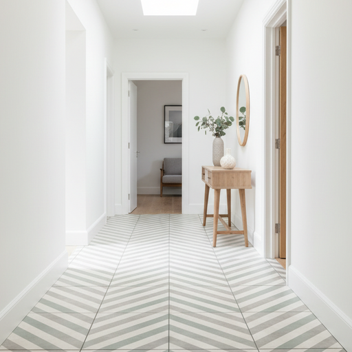 Romano chevron matt porcelain tiles 210.6x210.6x9mm